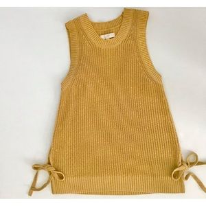LOFT Gold Side Tie Sweater Tank, Size XL, EUC